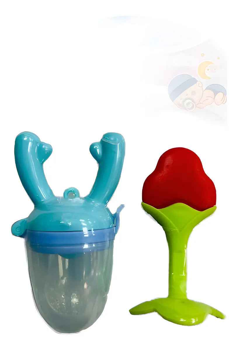 Set de Chupete para Frutas y Mordedor de Silicona