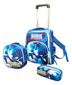 Mochila Escolar con Ruedas, Lonchera y Estuche · 3 Piezas