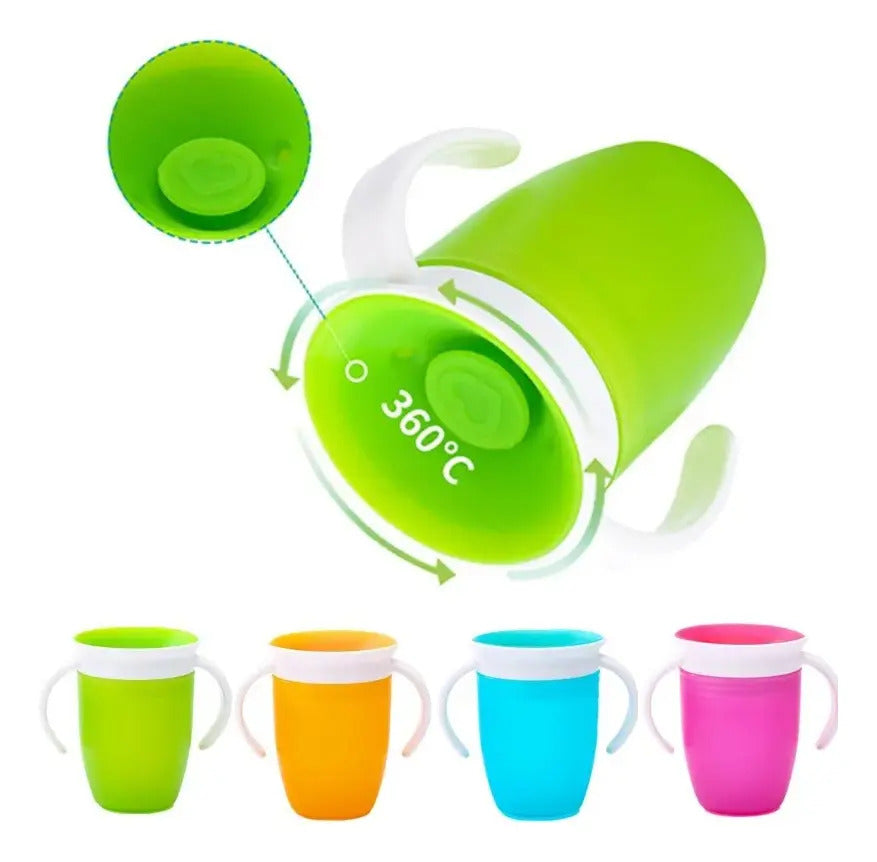 Vaso de Aprendizaje 360° con Asas y Tapa