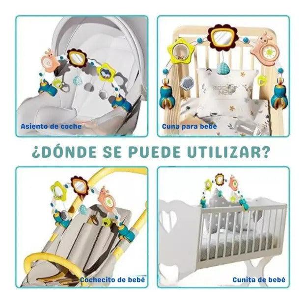 Arco Móvil con Espejo, Mordedor y 6 Juguetes para Bebé