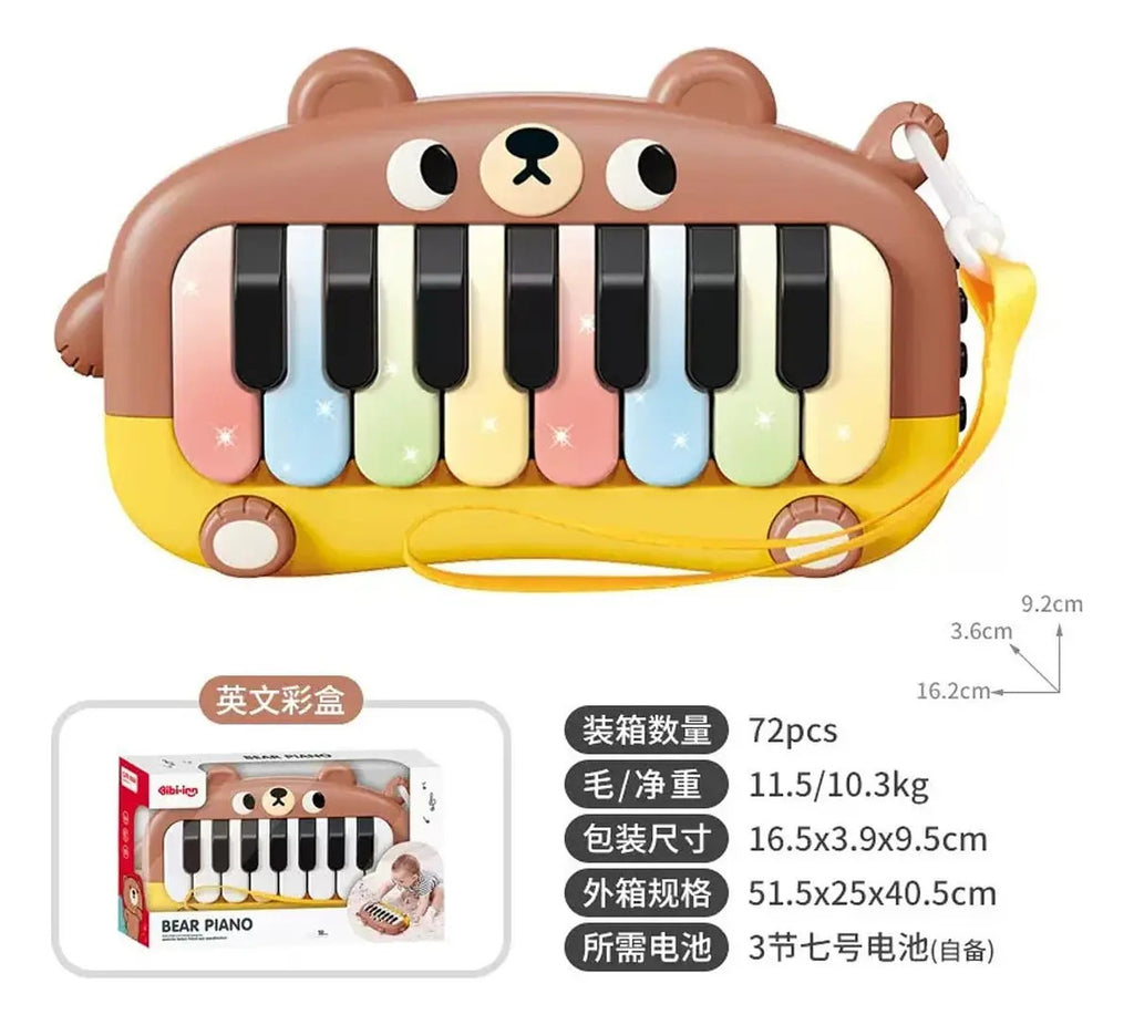 Piano Musical de Osito con 8 Teclas y Luz