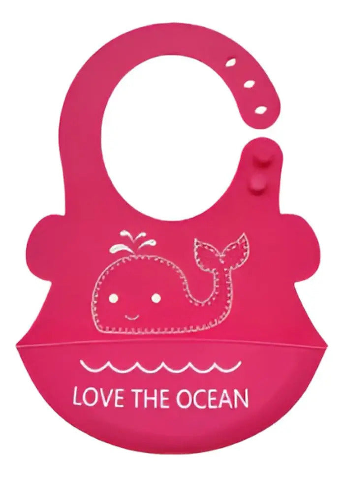 Babero de Silicona Ajustable con Bolsillo Recolector