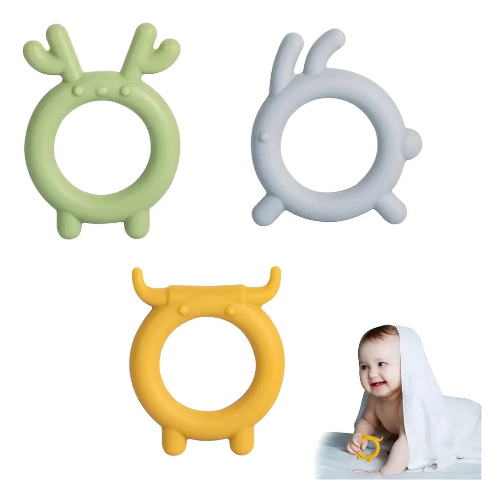 Set de 3 Mordedores de Silicona para Bebé