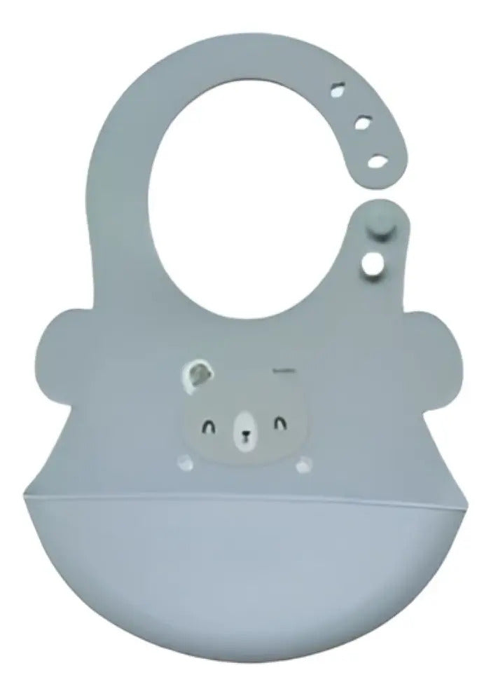Babero de Silicona Ajustable con Bolsillo Recolector