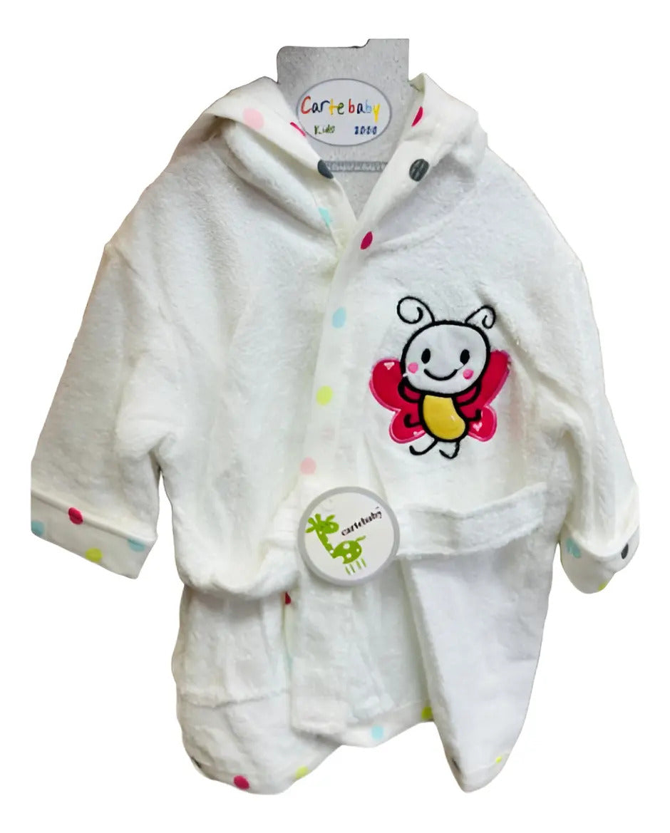 Bata de Baño de Algodón con Capucha · 6 a 18 Meses