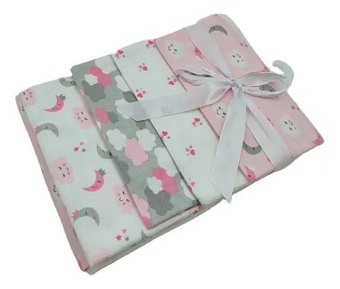 Pack de 4 Mantas de Franela de Algodón · 70 × 75 cm