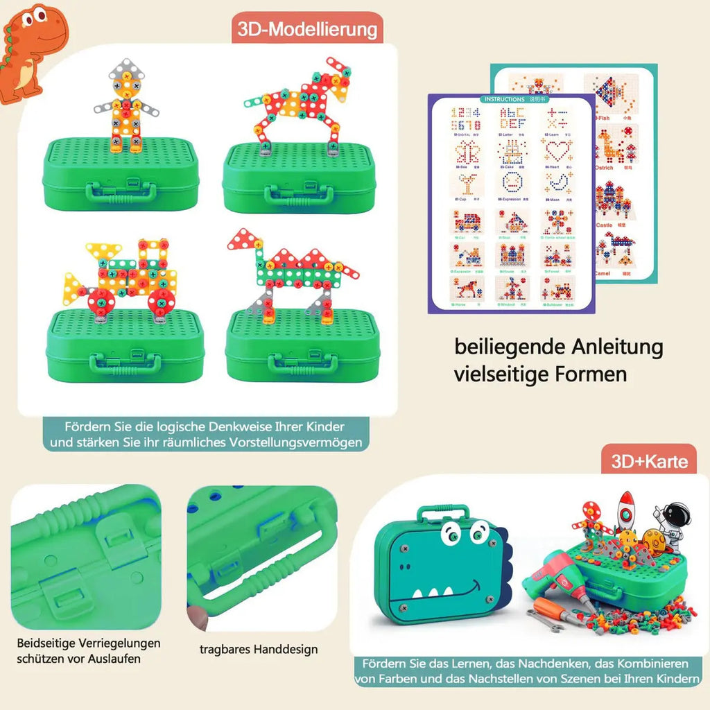 Kit de Bloques y Herramientas de Juguete · 230 Piezas