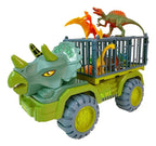 Camión Transportador Triceratops con 3 Dinosaurios