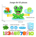 Balanza Matemática de Ranitas con 30 Tarjetas