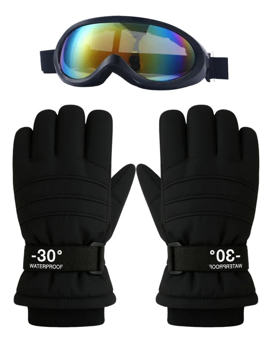 Guantes y Antiparras para Nieve · Talla Infantil 4 a 6 Años