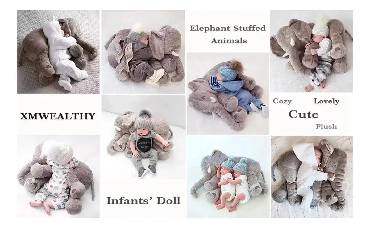 Peluche Elefante Gris Grande · 60 × 25 cm
