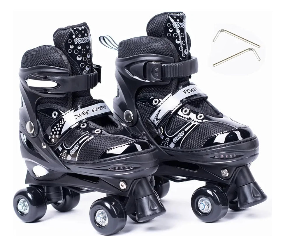 Patines Quad Ajustables de Malla · Tallas S y M