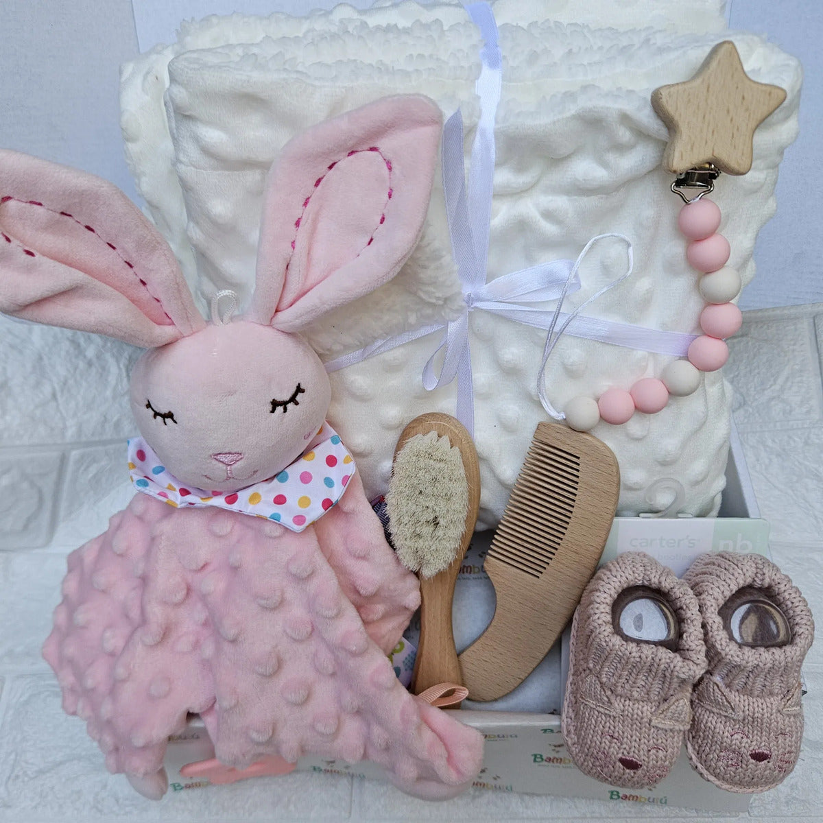 Kit de Bienvenida para Bebé con Manta y Accesorios · Rosa