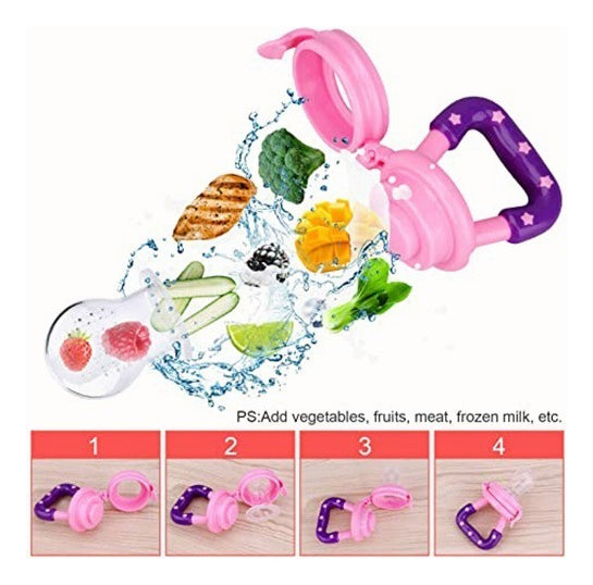 Set de 3 Accesorios · Chupete de Frutas y Mordedores