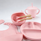 Kit de Alimentación con Plato Dividido, Babero y Vaso