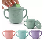 Vaso de Silicona de 250 ml con Bombilla y Tapa para Snack