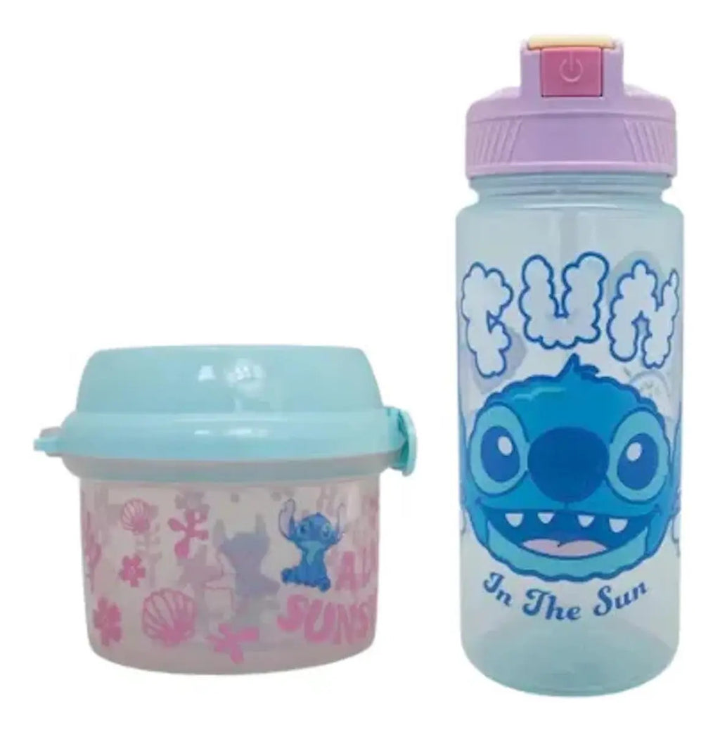 Set Stitch de 3 Piezas · Botella 400 ml y Contenedores