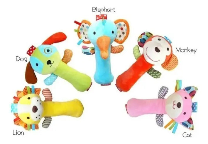Peluche Sonajero de Animalitos con Sonido al Apretar