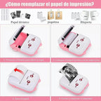 Mini Impresora Térmica Gatita con Bluetooth y 11 Rollos