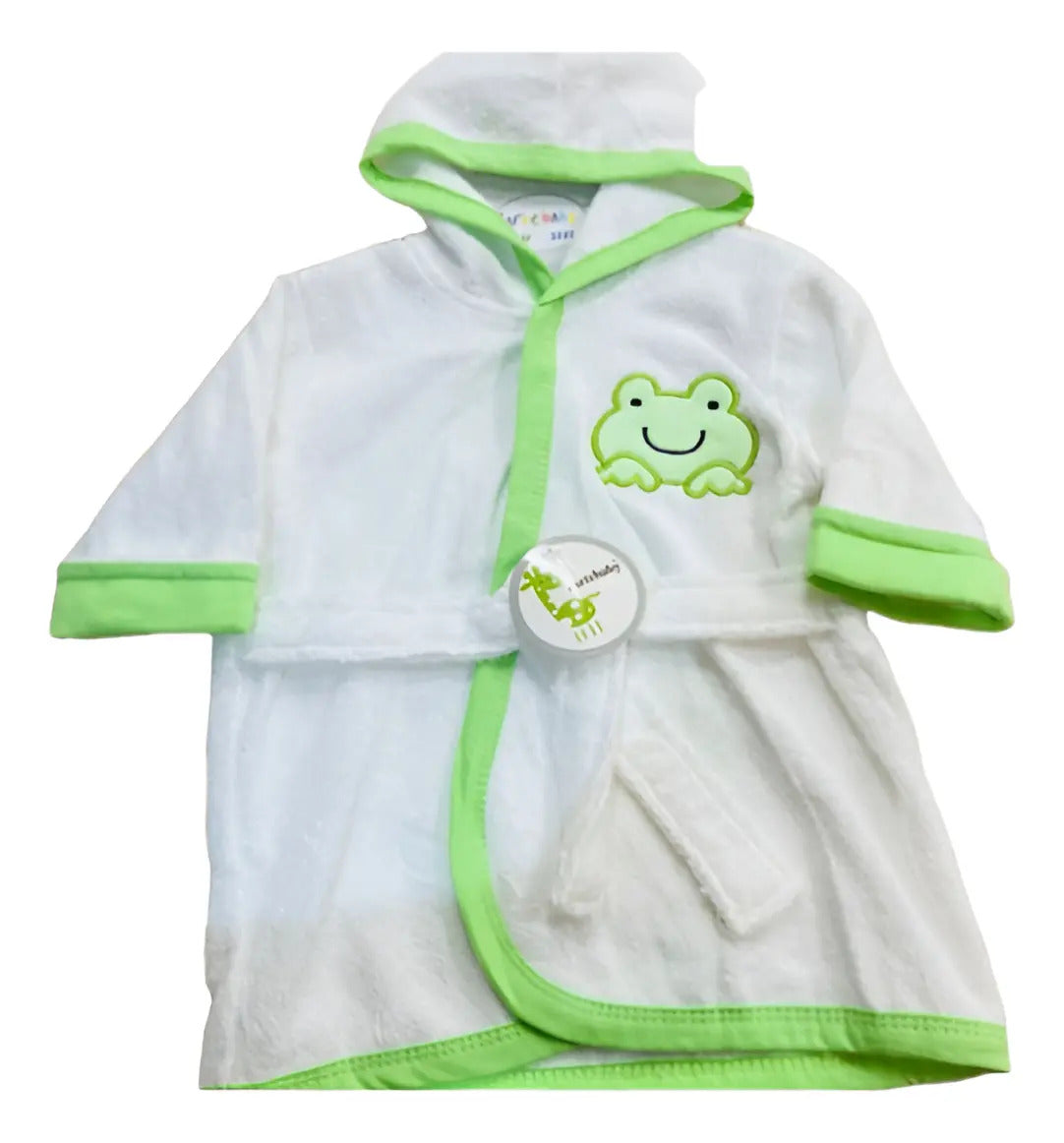 Bata de Baño de Algodón con Capucha · 6 a 18 Meses