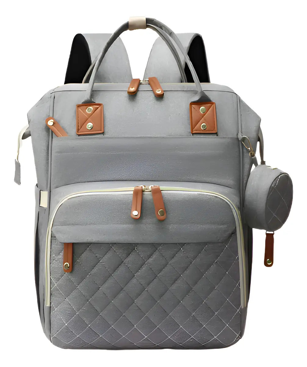 Mochila Pañalera con Monedero, Ganchos y Puerto USB