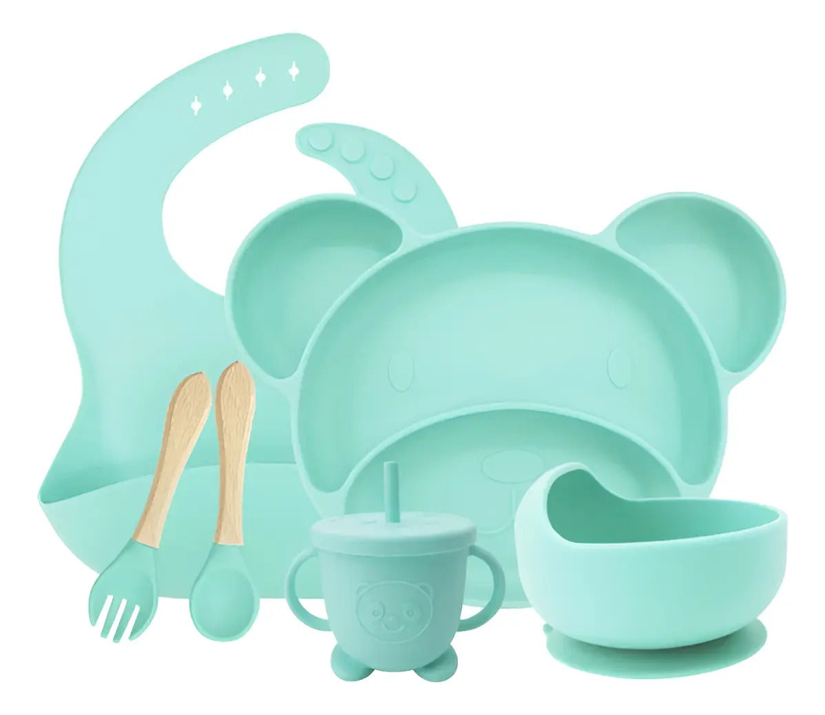 Set de Alimentación de Silicona Diseño Osito · 6 Piezas