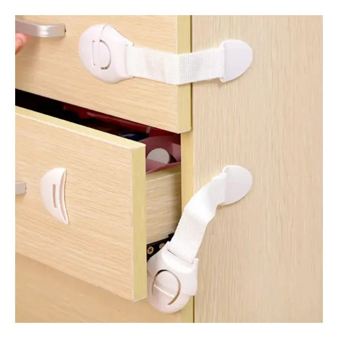 Pack de 2 Seguros para Cajones y Puertas · Blanco
