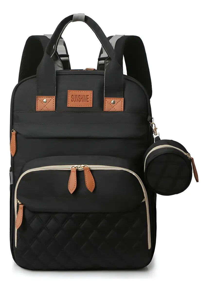 Mochila Pañalera con Mudador Desplegable y Puerto USB