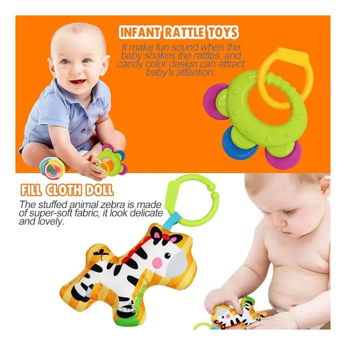 Rodillo de Peluche para Gateo con Sonajeros · 40 cm