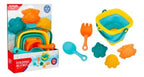 Set de Playa con Balde Plegable, Palas y Moldes