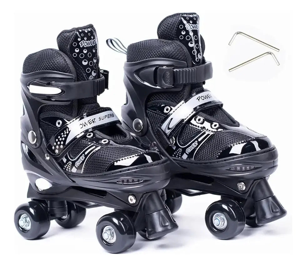 Patines Quad Ajustables de Malla · Tallas S y M