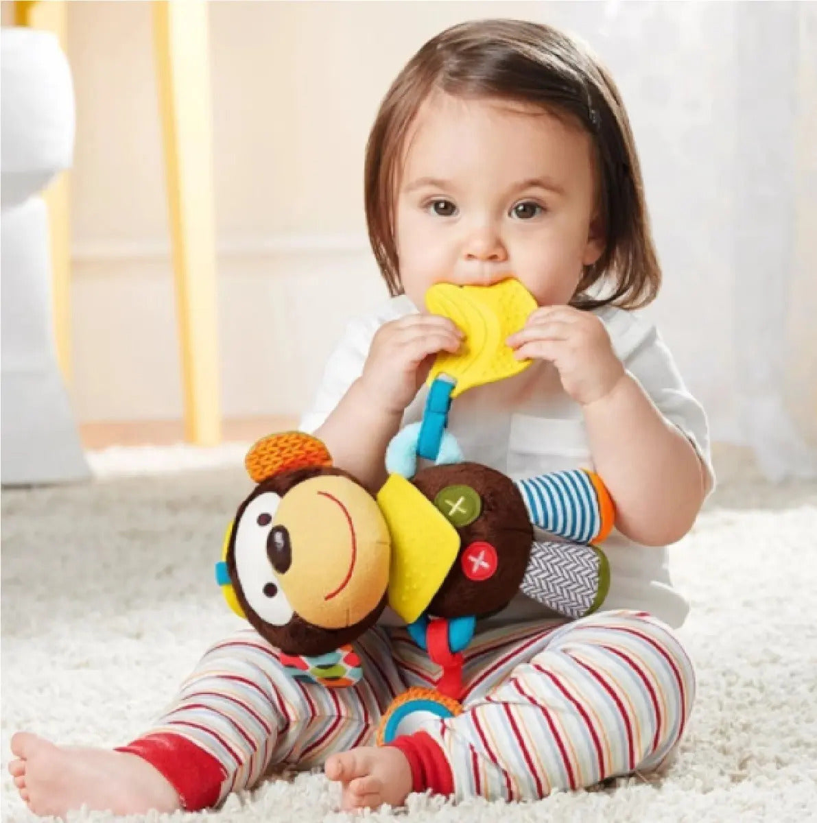 Peluche Sensorial con Sonajero y Mordedor · Varios Diseños