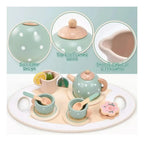 Set de Té de Madera de Juguete con Bandeja