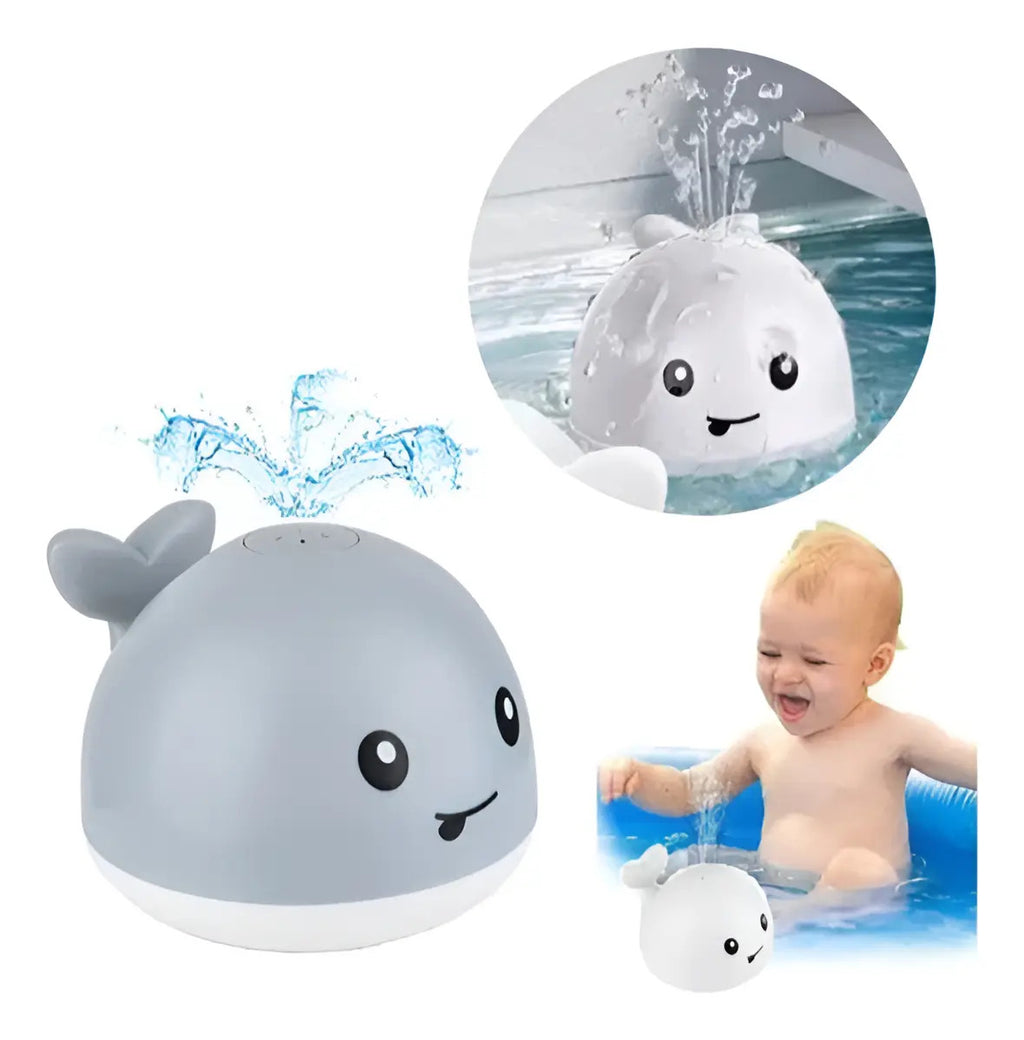 Ballena de Baño Lanzadora de Agua con Luces · Gris