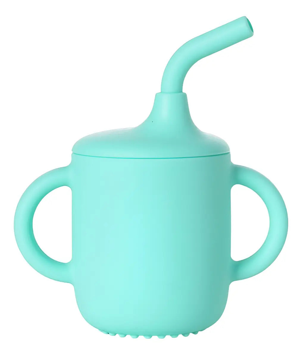 Vaso de Silicona con Rosca, Asas y Bombilla · 150 ml