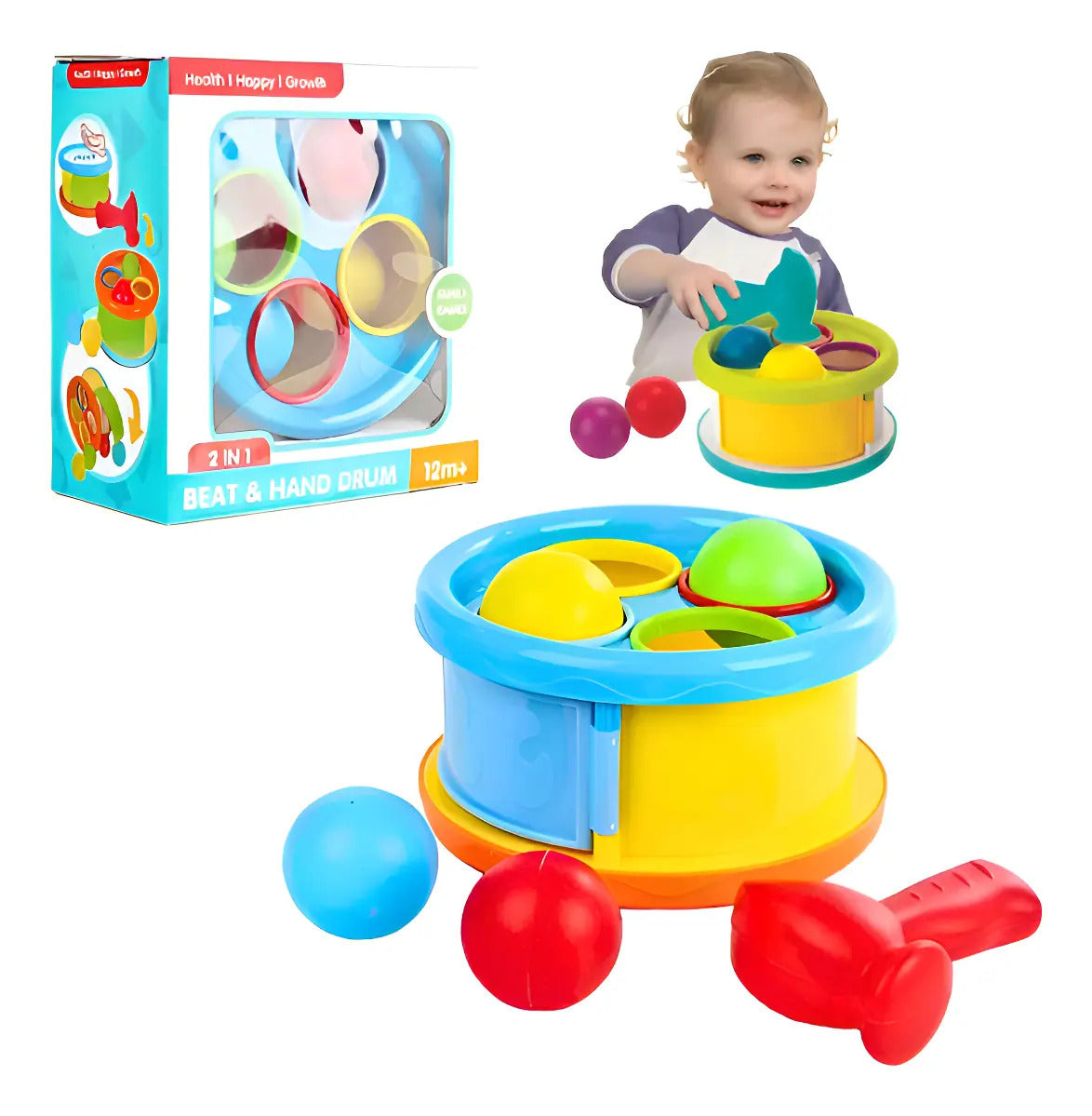 Tambor de Encaje con Martillo y 4 Pelotas
