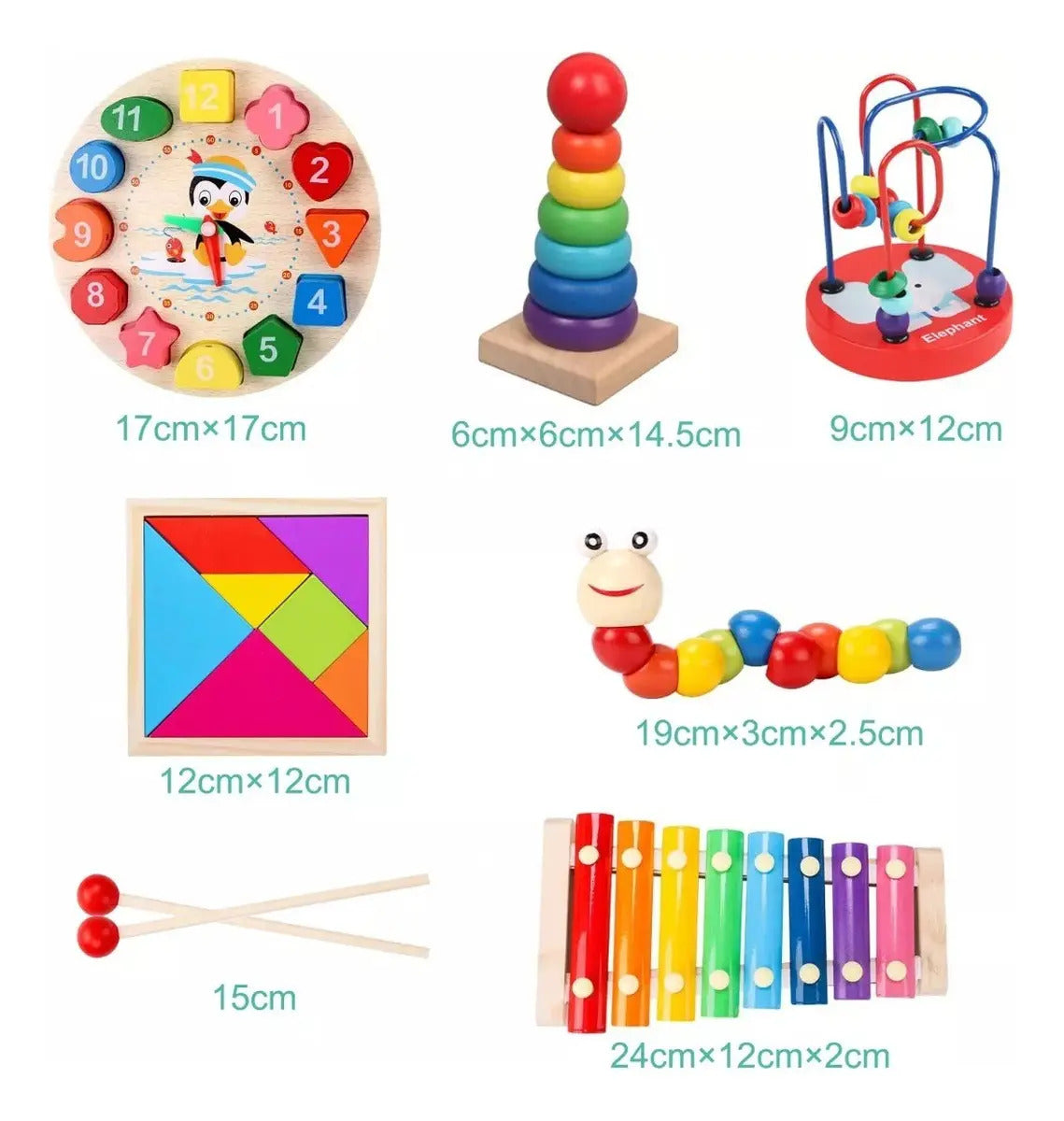 Pack de 6 Juguetes Didácticos de Madera