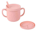 Vaso de Silicona de 250 ml con Bombilla y Tapa para Snack