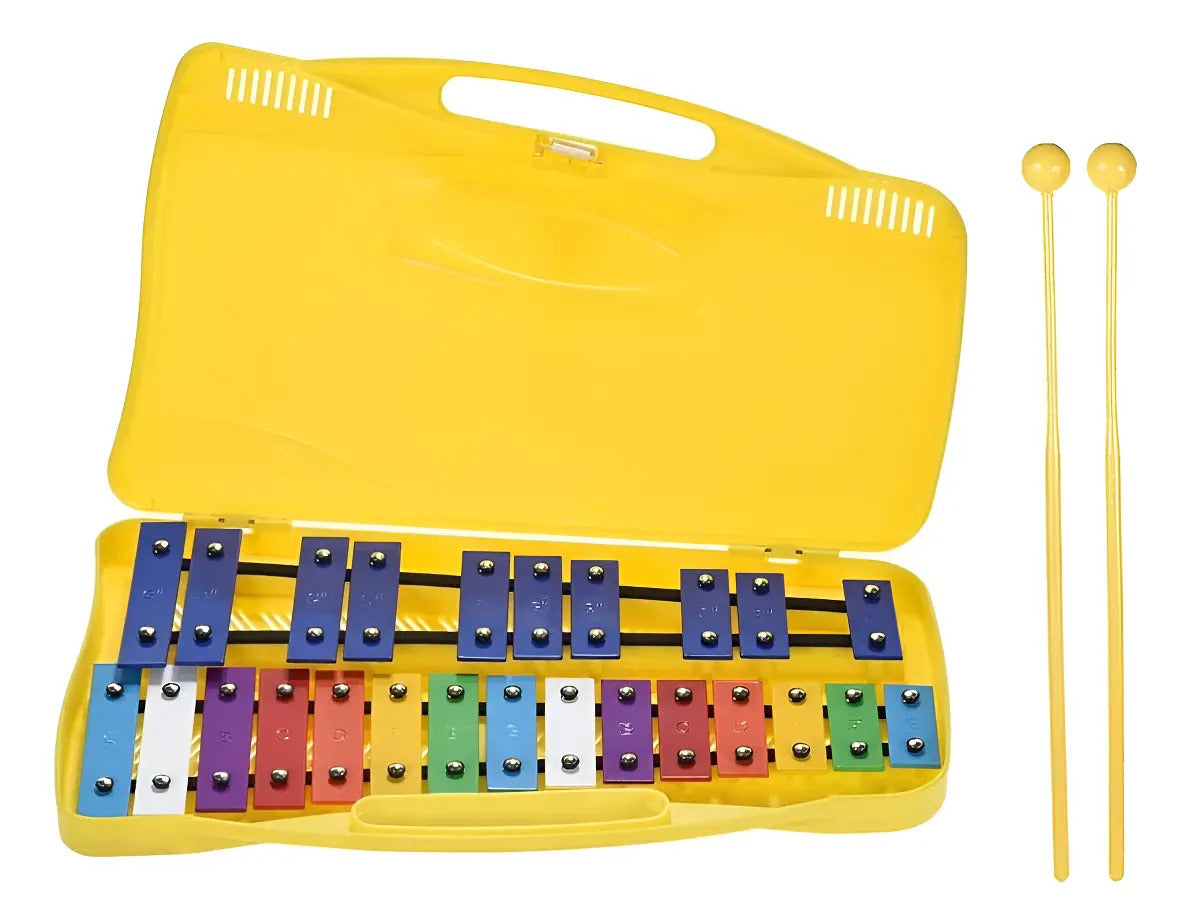 Metalófono de 25 Notas con Estuche Amarillo