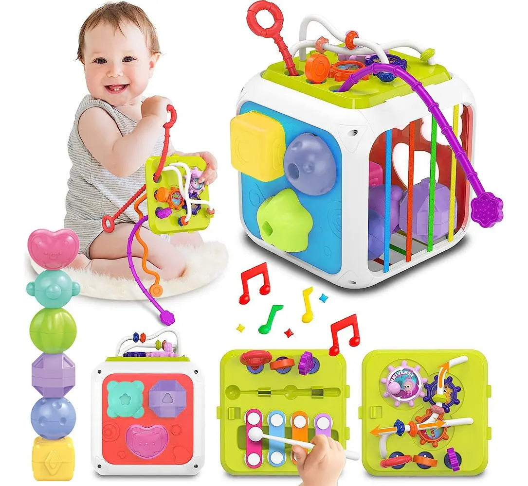 Cubo de Actividades 7 en 1 con Xilófono y Encajes