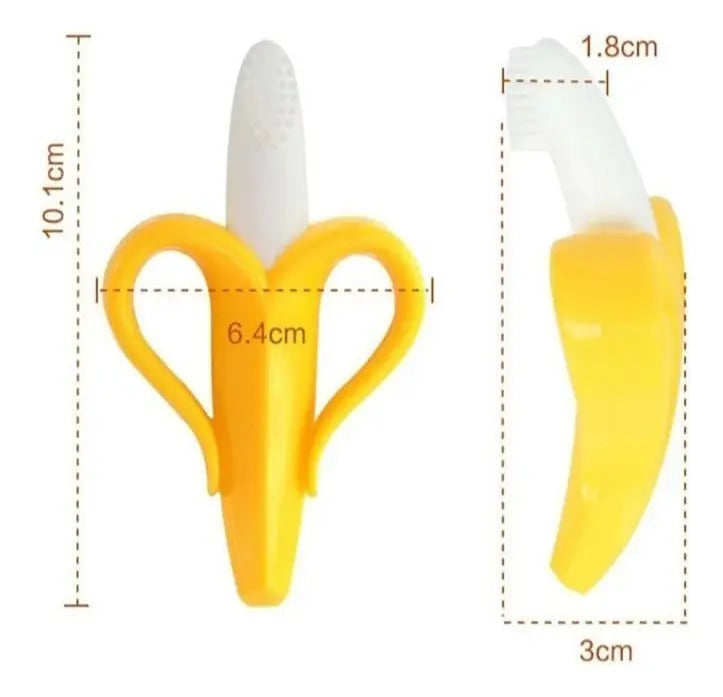 Mordedor y Cepillo de Silicona Diseño Banana