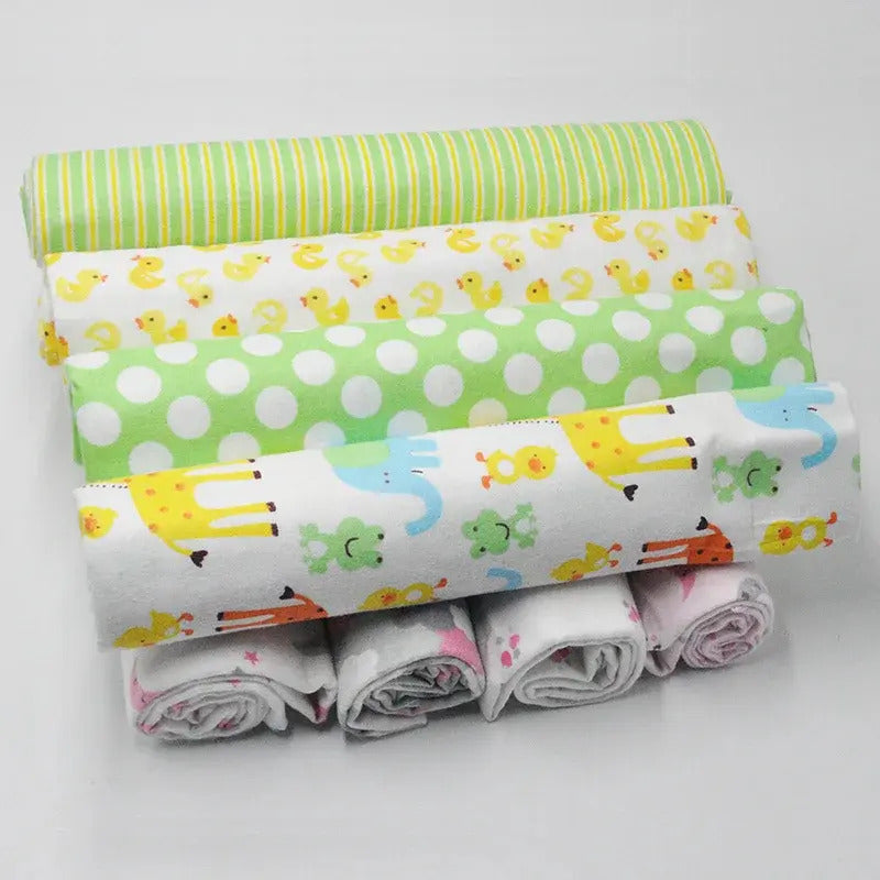 Pack de 4 Mantas de Franela de Algodón · 70 × 75 cm