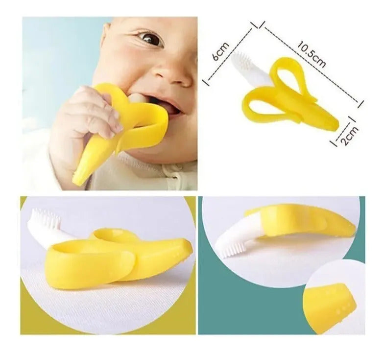 Mordedor y Cepillo de Silicona Diseño Banana