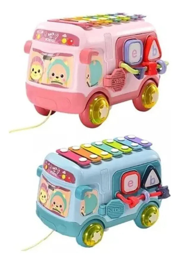 Autobús Musical de Juguete con 5 Bloques de Encaje