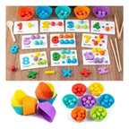 Juego de Conteo con Tarjetas Numéricas y Piezas de Colores