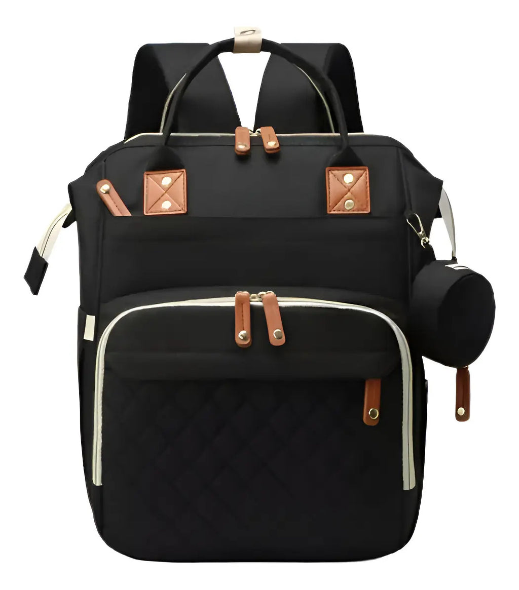 Mochila Pañalera con Monedero, Ganchos y Puerto USB