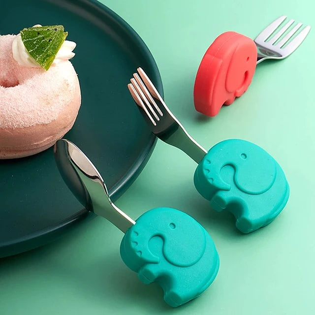 Set de Cuchara y Tenedor Diseño Elefante