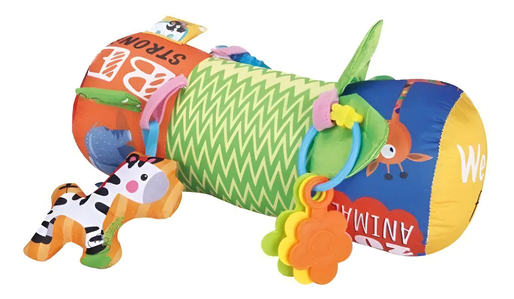 Rodillo de Peluche para Gateo con Sonajeros · 40 cm
