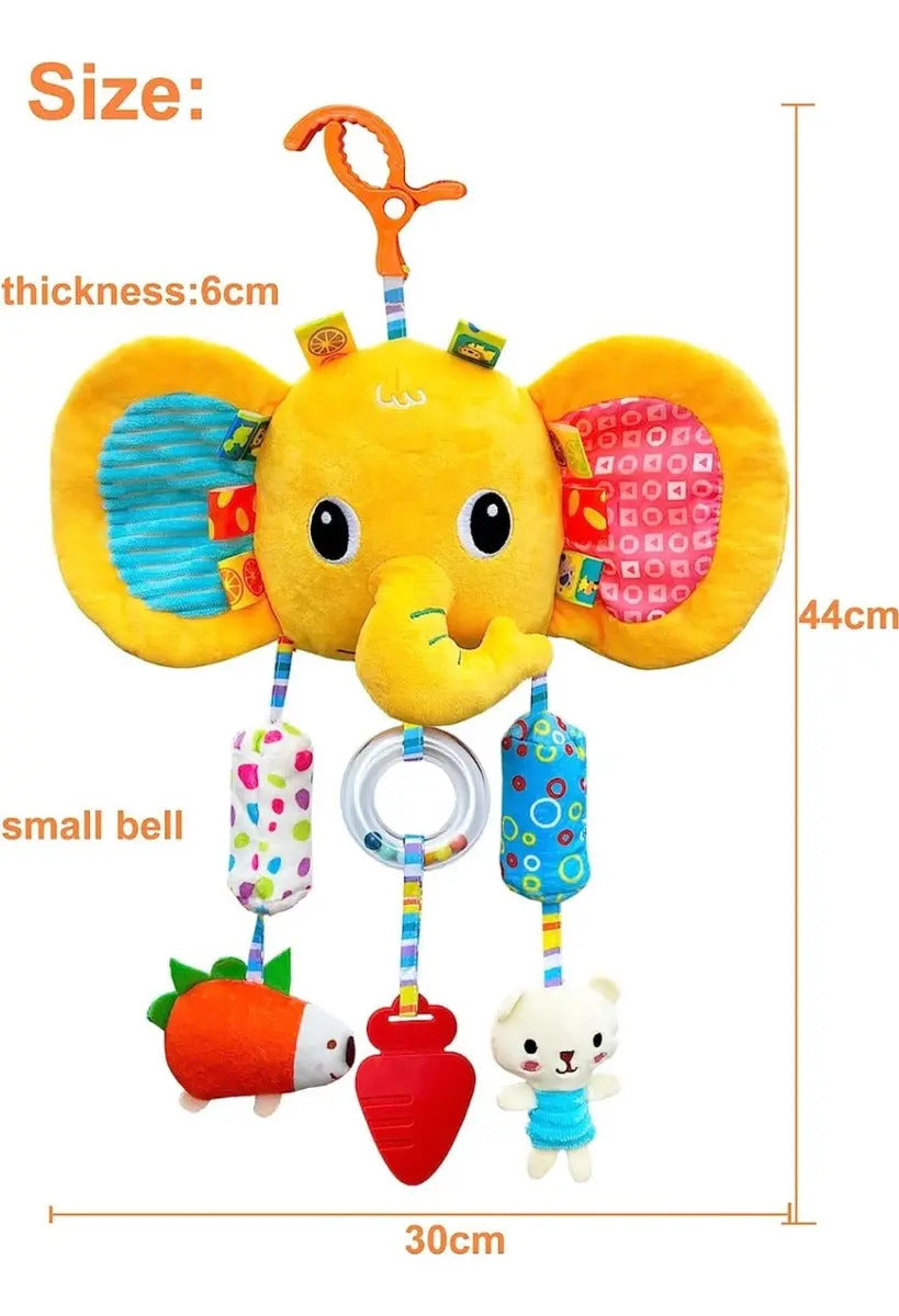 Sonajero Colgante de Peluche Diseño Elefante · 44 × 30 cm