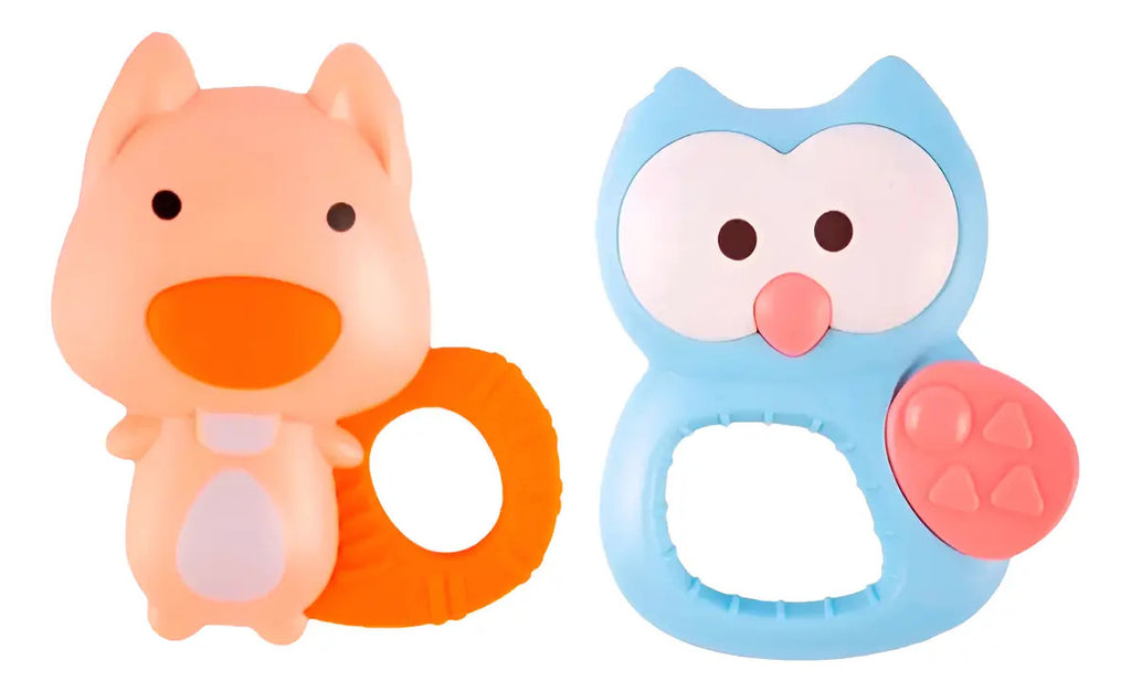 Set de 4 Sonajeros y Mordedores de Animalitos